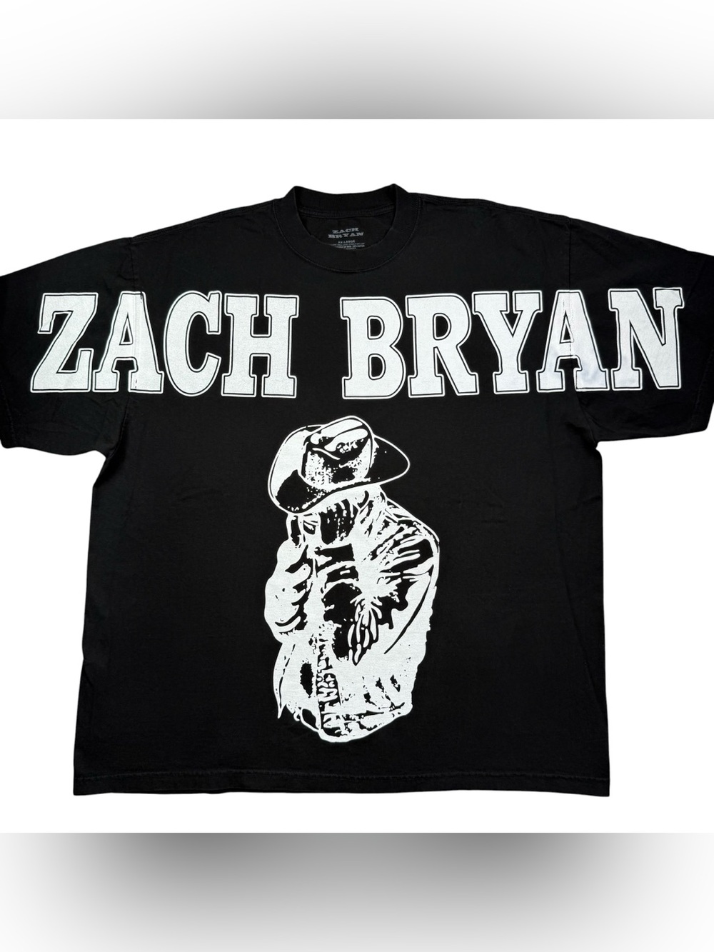 Zach Bryan Official Merch Big Spell Out Cowboy Country Music Tour t-shirt 2XL